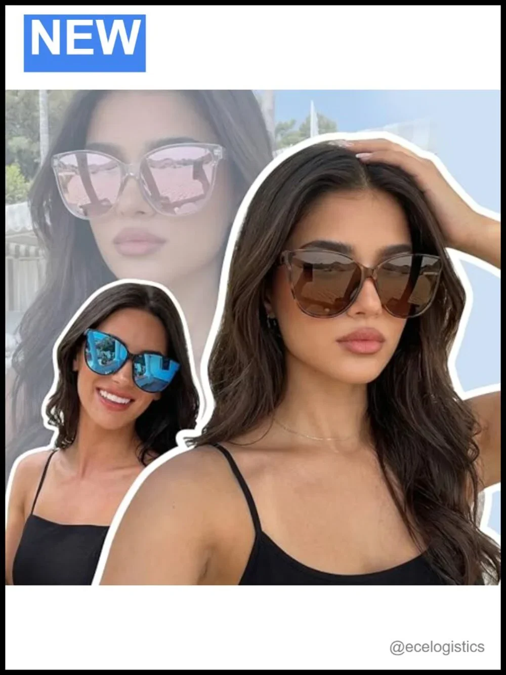 LVIOE Polarized Cat Eye Sunglasses Women UV400 Oversized Retro Sunglasses
